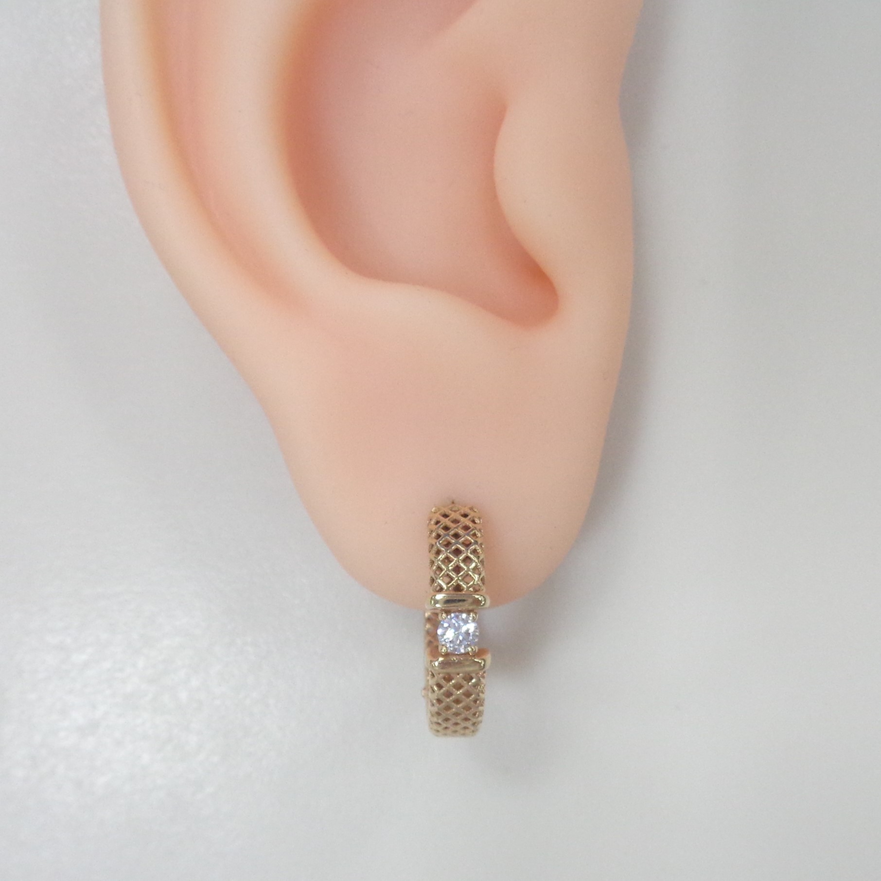 Серьги-конго из золота с фианитами